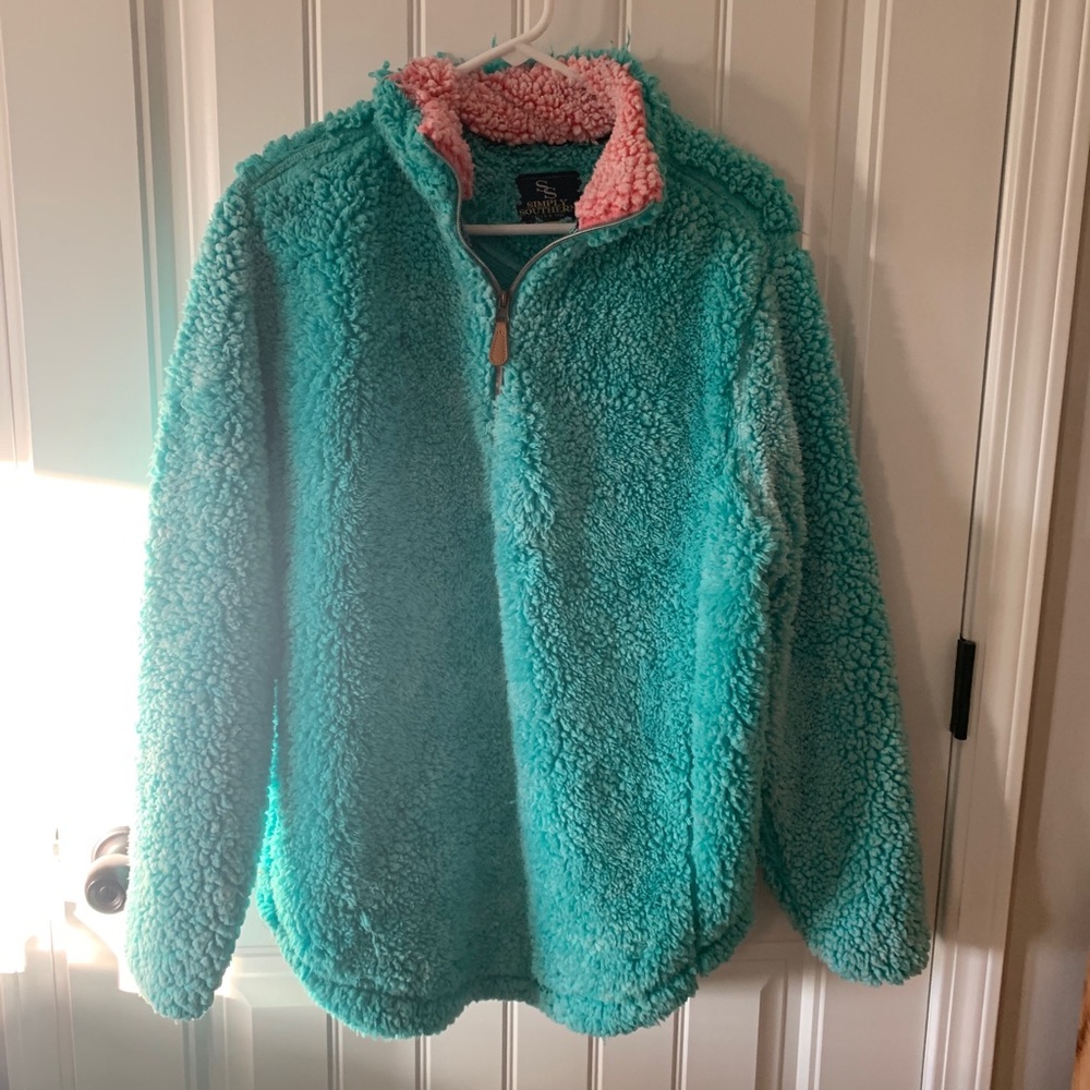 simply southern teal/pink sherpa